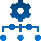 Gear and hierarchy icon